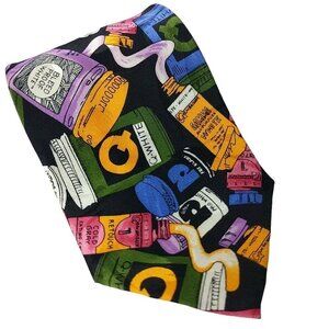 Nicole Miller White Out Correction Fluid Office Supplies Novelty Silk Necktie